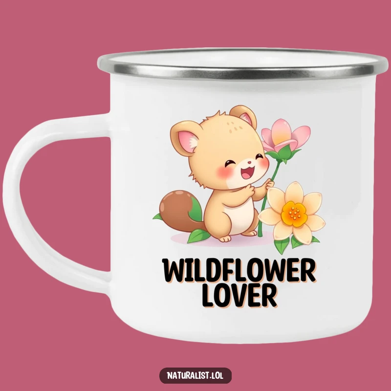 Funny Energetic Creature Flower Camping Mug: Adventure in Bloom
