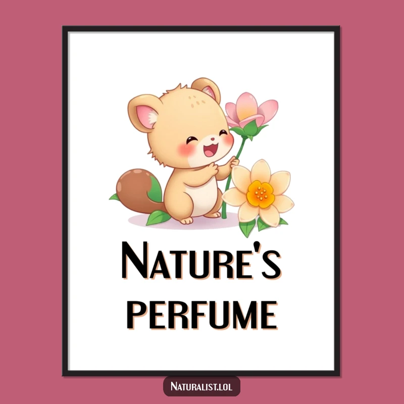 Funny Energetic Creature Flower Digital Art: Instant Floral Joy