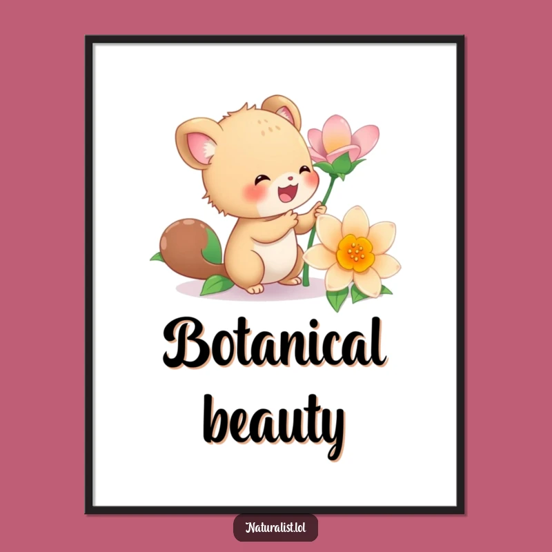 Funny Energetic Creature Flower Poster: Vibrant Art for Cheerful Spaces