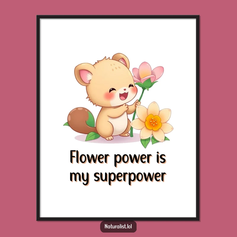 Funny Free Printable Wall Art: Energetic Creature & Flower - Colorful Downloadable Decor!
