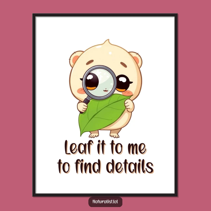 Funny Free Printable Wall Art: Curious Creature & Leaf - Quirky Downloadable Decor!